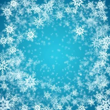 Blue background with snowflakes. Vector illustration Stock Illustration