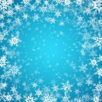 Blue background with snowflakes. Vector illustration Stock Illustration