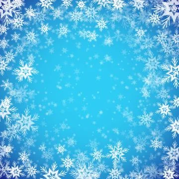 Blue background with snowflakes. Vector illustration Stock Illustration