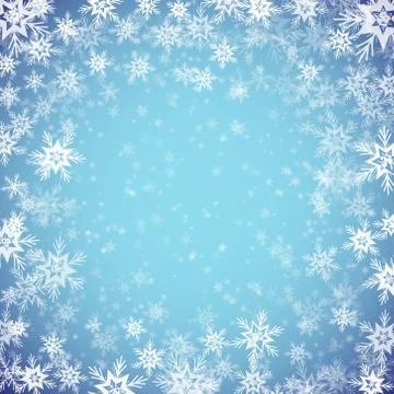 Blue background with snowflakes. Vector illustration Stock Illustration