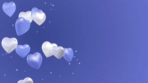 Blue background with soaring hearts Stock Footage 261943837