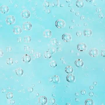 Blue background with soda bubbles Stock Photos