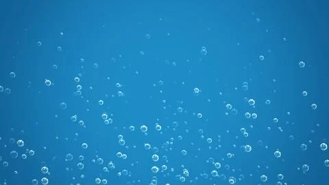Blue background with soft floating clear bubbles Stock Photos