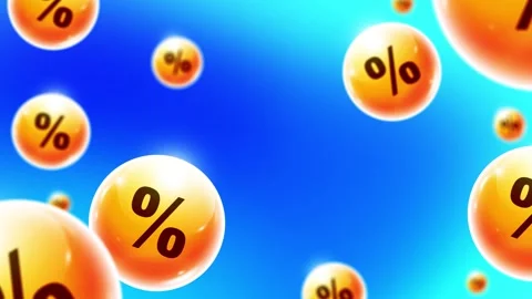 Blue background with spherical percentages Stock-Footage 307507662