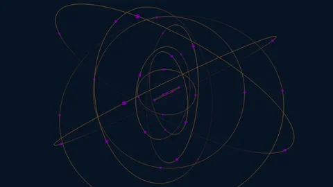 Blue background with spiraling circular pattern of dots Stock Footage 285675225