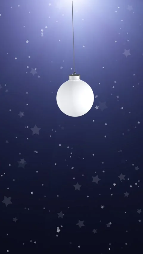 Blue background with stars and swinging white baubles loop animation Stock Footage 346785437