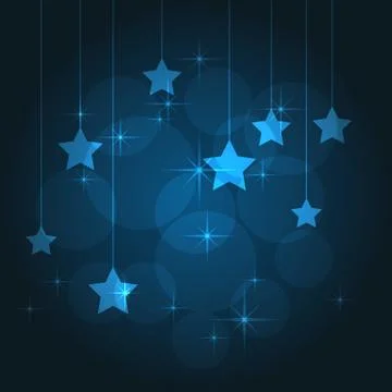 Blue background with stars Stock Illustration