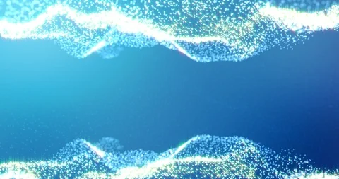 Blue background with symmetrical abstract patterns at the top and bottom Stock Footage 104955344