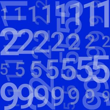 On a blue background there are lines with numbers. Illustrazione stock