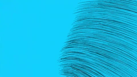 A blue background with a thin black brushstroke that gradually becomes more Stock Footage 292689032