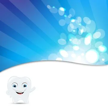 Blue background with tooth icon Stock Illustration