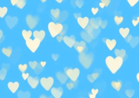 Blue background with translucent hearts Stock Illustration
