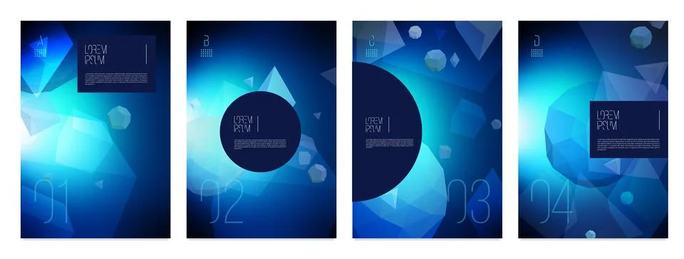 Blue background vector geometric 3d design. pattern futuristic Stock Illustration