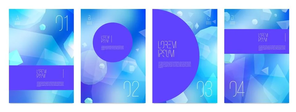 Blue background vector geometric 3d design. banner neon Stock Illustration