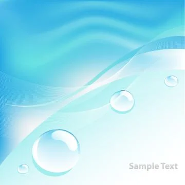 Blue background with water drops Stock Illustration