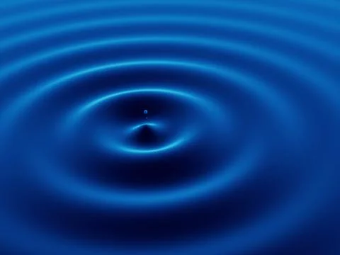 Blue background - waves from a fallen drop Stock Illustration