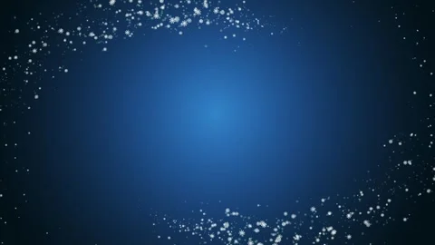 On a blue background, a whirlwind of snowflakes appears and disappears, a free Stock Footage 319444646