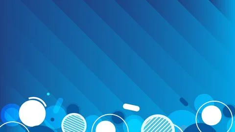 A blue background with white circles and stripes Stock Illustration