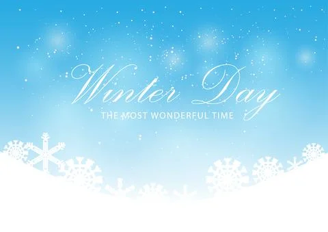 Blue background with white snow Stock Illustration