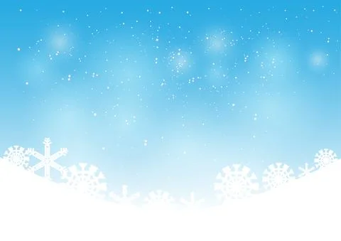Blue background with white snow Stock Illustration