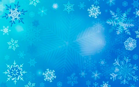 Blue background with white snowflakes Illustrazione stock