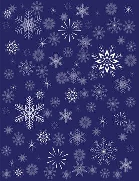 Blue background with white snowflakes Stock Illustration