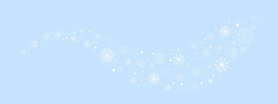 Blue background with white snowflakes Ilustración de archivo