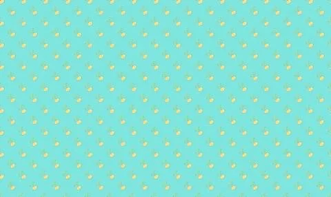 Blue background with yellow pineapple pattern design Stock Illustration
