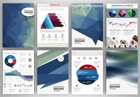Blue backgrounds, abstract concept infographics and icons Stock Illustration
