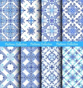 Blue Backgrounds Weave Fabric Patterns Stock Illustration