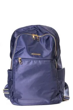 Blue backpack for carrying various items on the back Stock Photos