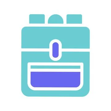 Blue Backpack Flat Icon Vector Isolated on White イラスト素材