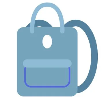 Blue backpack flat illustration on white イラスト素材