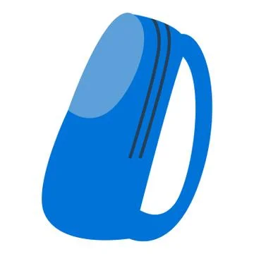 Blue backpack icon, flat style Stock Illustration