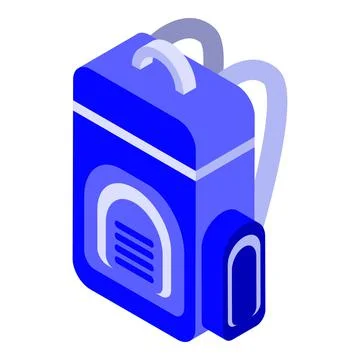 Blue backpack icon, isometric style Stock Illustration