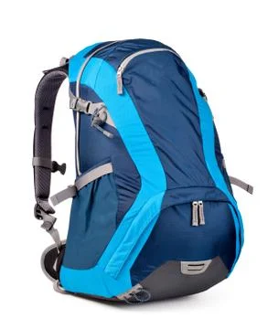 Blue backpack Stock Photos