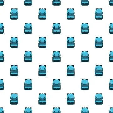 Blue backpack seamless pattern for travel and school Stock Illustration