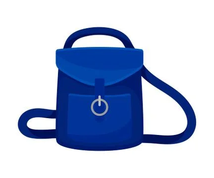 Blue backpack. Vector illustration on a white background. 스톡 일러스트