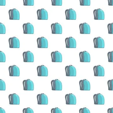 Blue backpacks repeating pattern for school and travel Stock Illustration