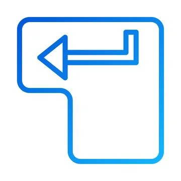 Blue Backspace Icon for Keyboard Interface Design Stock Illustration