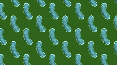 Blue bacteria pattern background moves smoothly with simple directional Stock Footage 335774796