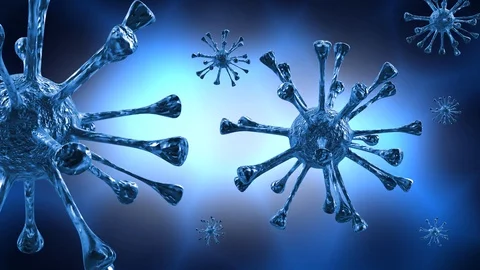 Blue bacteria virus or germs microorganism cells growing and shrink 스톡 동영상 127940849