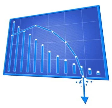 Blue bad graph isolated on withe background Stock Illustration