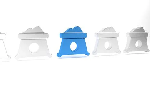 Blue Bag of flour icon isolated on white background. Minimalism concept. 3D.. Stock Illustration