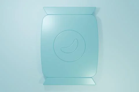 Blue Bag or packet potato chips icon isolated on blue background. Minimalis.. Stock Illustration