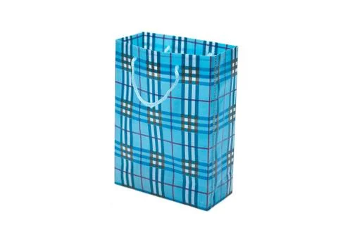 Blue bag with purchases Stock Photos