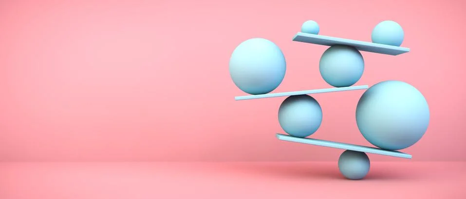 Blue balancing balls Stock Illustration
