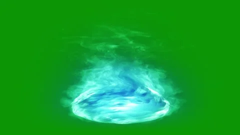 A blue ball of fire on green background and with isolated on green screen Stock Footage 336851478