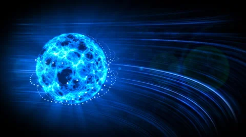Blue Ball Turning with Lines Moving  Stock Footage 1184155
