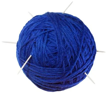 Blue ball of wool Stock Photos